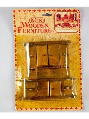 Mini Wooden Dollhouse Furniture Hutch with Doors 1:12 Scale NIP